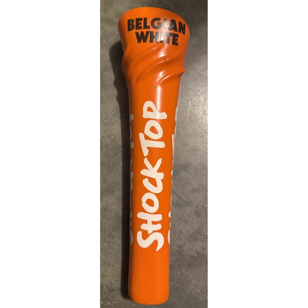 Shock Top Brewing CO BELGIAN WHITE Beer Tap Handle Orange 12" (Broken)